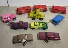 Vintage Lot Of 10 Die-cast Toy Cars Lesney/Matchbox Corgi Yatming Jeep Wrecker