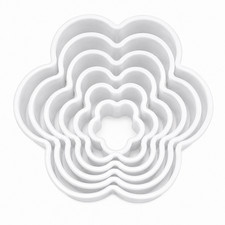 6pc Flower Pastry Cookie Cutter Set Plastic Baking Dough Fondant Moulds