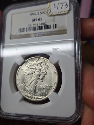 1942-S Walking Liberty Half Dollar 50c NGC MS65