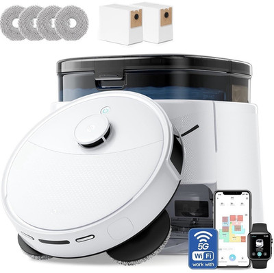 Lefant M3 Robot Vacuum & Mop Self-Emptying Obstacle Avoidance Wi-Fi Alexa White