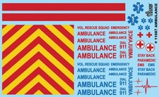 GOFER RACING DECALS Ambulance emergency truck SHEET 1:24 1:25 CAR MODEL 11087