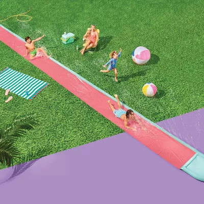 SUN SQUAD 40' DOUBLE INFLATABLE WATER SLIDES XL - PINK/BLUE