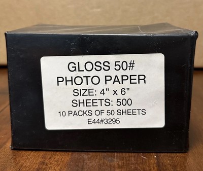 Gloss 50# Photo Paper 4x6 500 Sheets Total. 10 Packs Of 50 Sheets. P