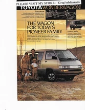 Original 1987 Toyota Wonder Wagon Van vintage print ad