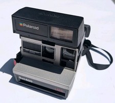 Vintage Polaroid Camera Sun 600 LMS Instant Film Flash with Strap Untested