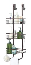 Classic Metal Shower Caddy - Over Door Hanging Storage Organizer Basket for Bath