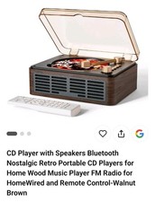 CD Player with Speakers Bluetooth Nostalgic Retro Portable CD Players for Home W