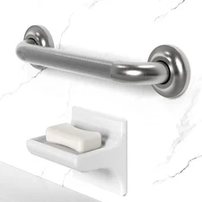 Grab Bar with Knurled Anti-Skid Grip, ADA Compliant 500lbs Supporting, Stainl...