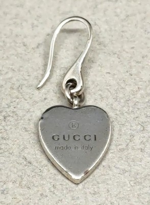 GUCCI Heart Motif Single Earring 40400 Sterling Silver AG925 with 
