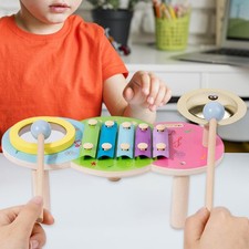 2 Pezzi Set di Percussioni Giocattolo Musicale Montessori Ritmo per Giocattoli