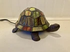 Vintage Tiffany Style Stained Glass Turtle Accent Lamp