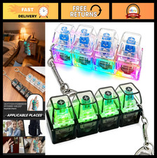 Fidget Keyboard Clicker Toy with LED Light - Anxiety Relief Keychain  Button To