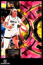 2024 Panini Select WNBA #195 Kamilla Cardoso Prizms Pink Ice RC Chicago Sky