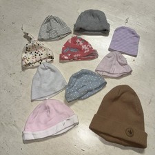 Lot of 10 Baby Hats Sizes Newborn 6 Months Winter Beanie Cute Girl Child Warm