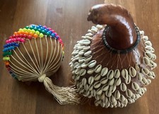 2 Shekeres Percussion Shaker Gourd Cowry Traditional African Hand Instruments