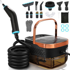 Limpiador de vapor de alta presión portátil para el hogar, la cocina y el automóvil - negro/oro rosa