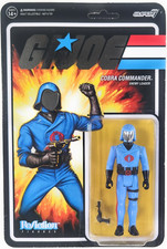 Super7 GI Joe Cobra Commander ReAction Figure 3.75  New Unpunched Chrome NM Card