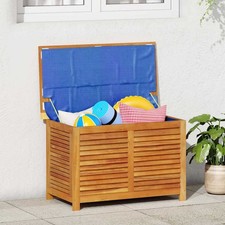 Boîte de Rangement de Jardin Persienne Coffre Organisateur Bois Acacia