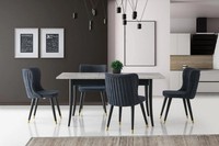 Essecke Esstisch Ausziehbar Essgruppe StüHle 5Tlg Esszimmer Grau Tisch