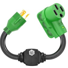 Overload Protector 30 Amp to 50 Amp RV Adapter Cord with Circuit Breaker, NEM...