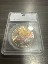 Dólar Morgan 1881-S graduación profesional MS64 MS 64 tonificado