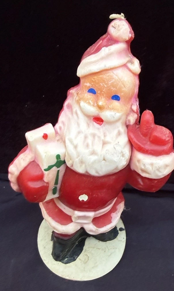 Vintage 1950’s Gurley Christmas Holiday Santa Candle Large 8" -S1 - product detail image 2