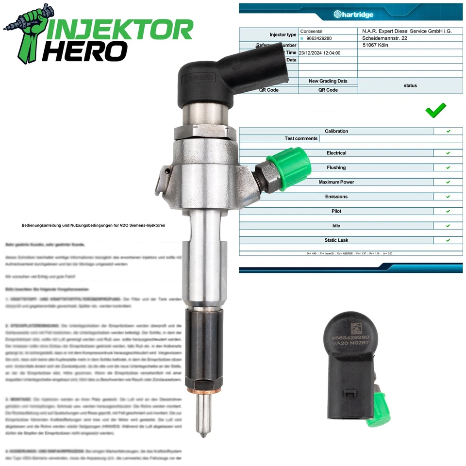 9663429280 Iniettore Iniettore Citroen Peugeot Ford 1.4 TDCi A2C59511612 - Immagine 2 di 4