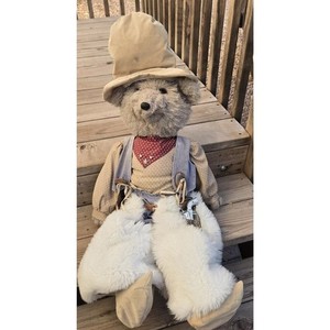 VINTAGE Cowboy Bear Tilly Plush Stuffed Animal 1987 LIMITED Wild Bill LARGE
