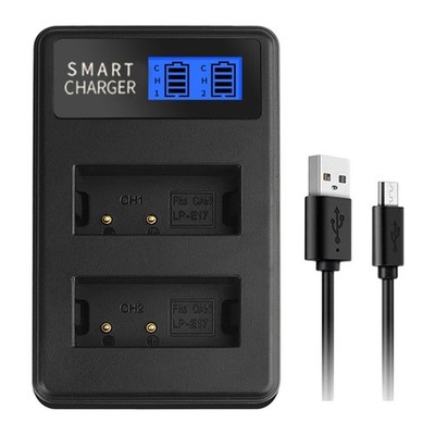 LP-E17 Dual Channel LCD USB Charger for 750D, 760D, M3 Camera