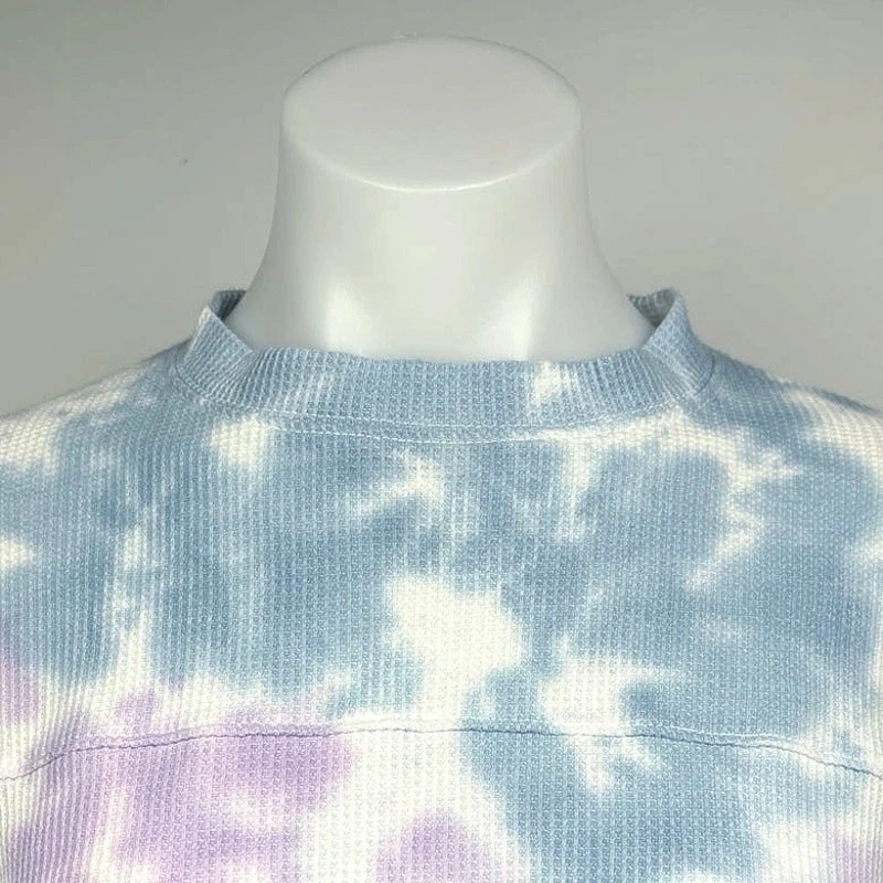 Wild Fable Multicolor Tie Dye Waffle Long Sleeve Cropped T-Shirt Top Size XS - Image 4 of 4