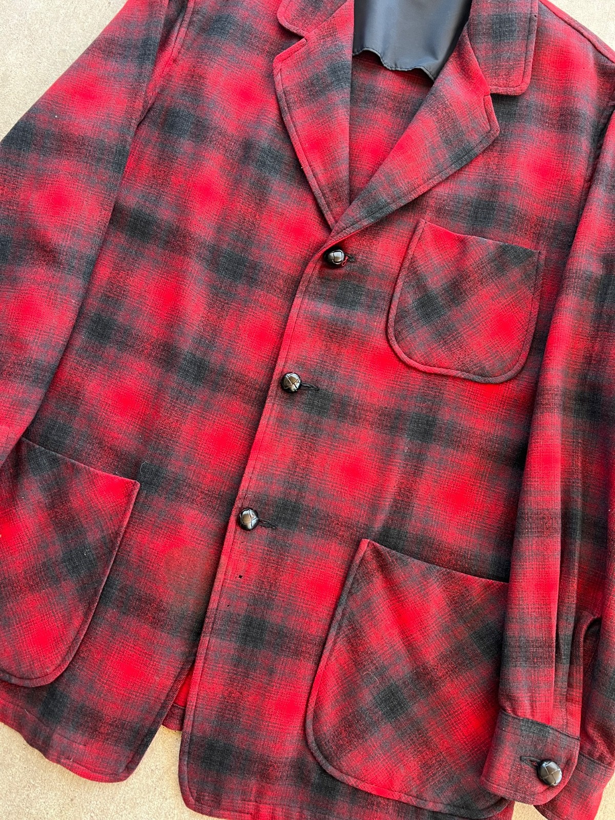 Vintage Pendleton Blazer Shadow Plaid Flannel Med… - image 7