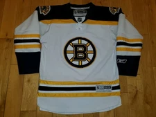 Vintage Reebok CCM Premier White BOSTON BRUINS Youth NHL Hockey Team JERSEY L XL