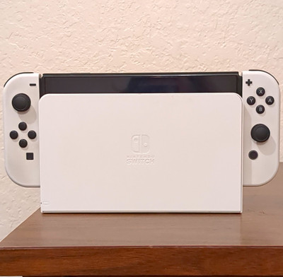 Nintendo Switch OLED Model 64GB White Console w/ Dock & White Joy-Con Set