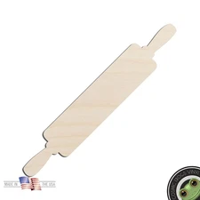 Rolling Pin Laser Cut Out Unfinished Wood Shape Craft Supply