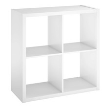 ClosetMaid Decorative Open Back 4-Cube Storage Organizer White Cube Shelf