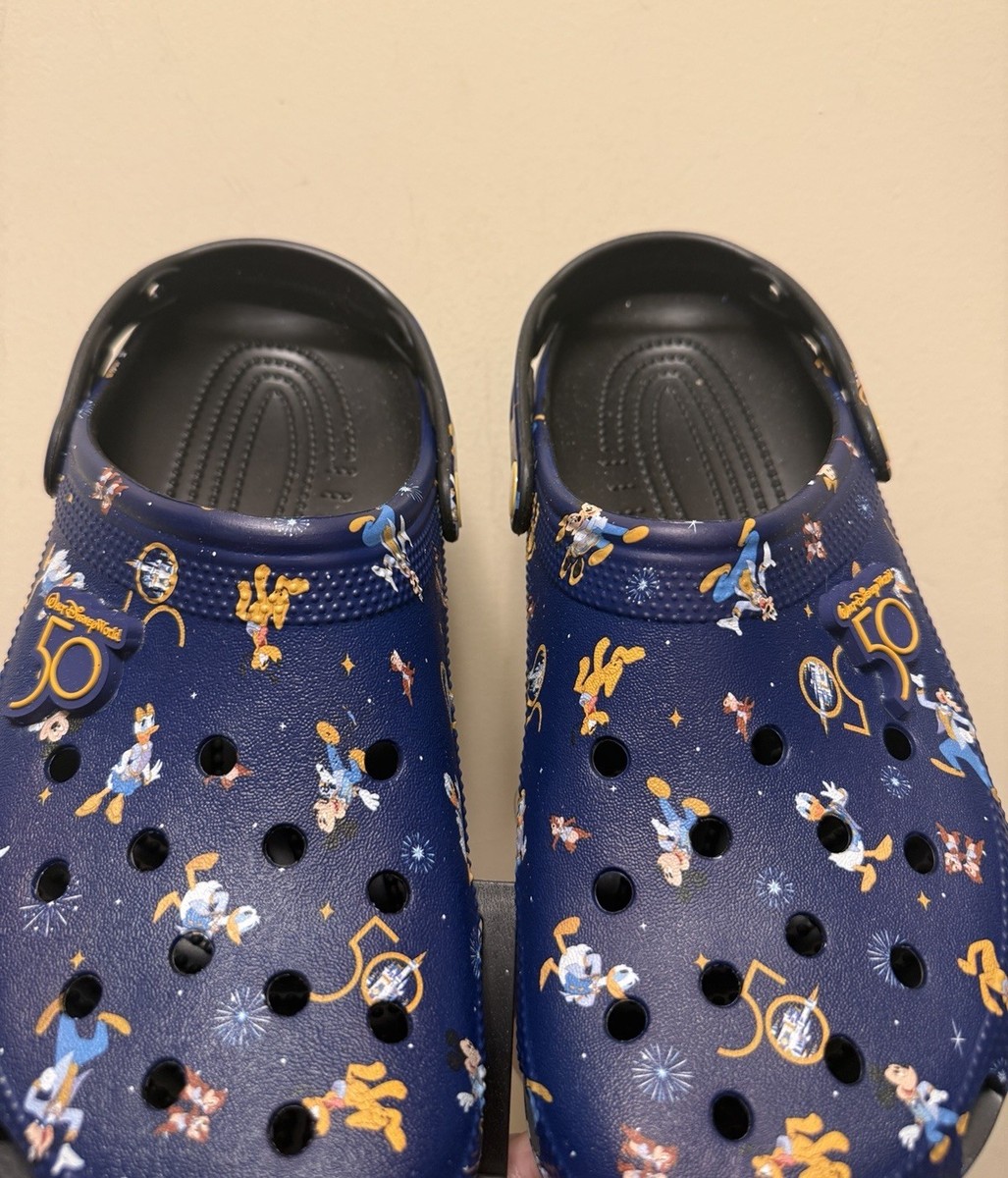 Disney World 50th Anniversary CROCS Clogs Original Design Blue