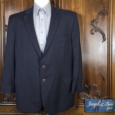 Joseph  Feiss Wool Blazer Mens 48R Navy Ventless