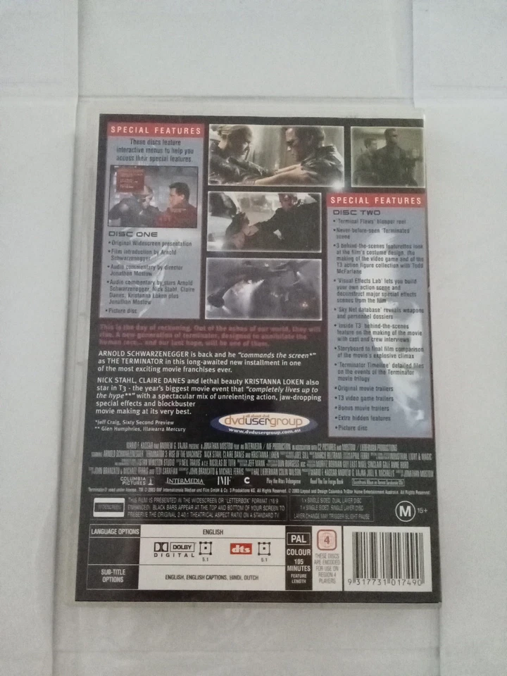 Terminator 3 Rise Of The Machines T8 DVD Movie Region 4  Arnold Schwarzenegger - Image 2 of 4