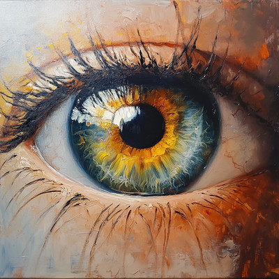 Das menschliche Auge Abstrakt Modern Stil Gemalt Leinwand Wandbild Bild Druck Farbe
