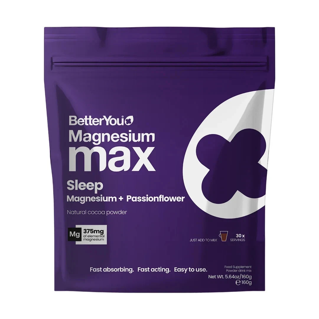 BetterYou Magnesium Max Sleep Powder - 120g Hot Chocolate Powder Can Aid Sleep