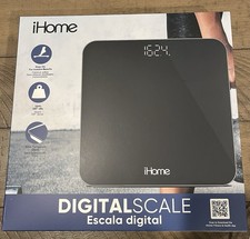 iHome Digital Scale Black Glass Modern Bathroom Scale Digital Model Stylish