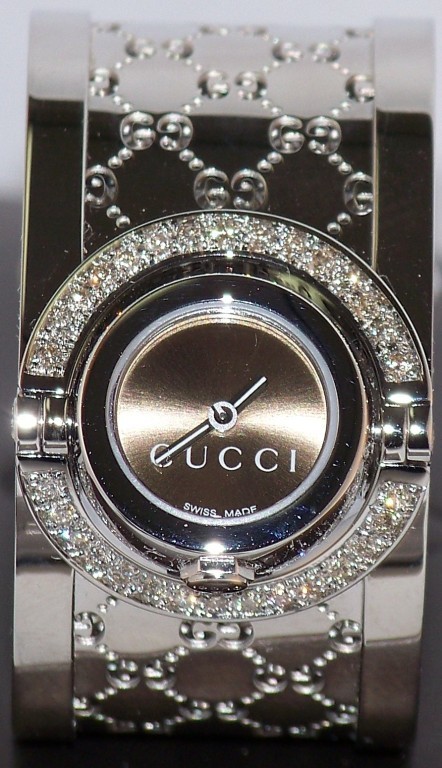 New Womens YA112503 twirl brown dial Gucci 0.45ct.aprx  display picture 1