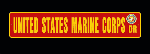 US MARINE Street Sign 6"x30" Military decal USMC - Picture 1 of 2
