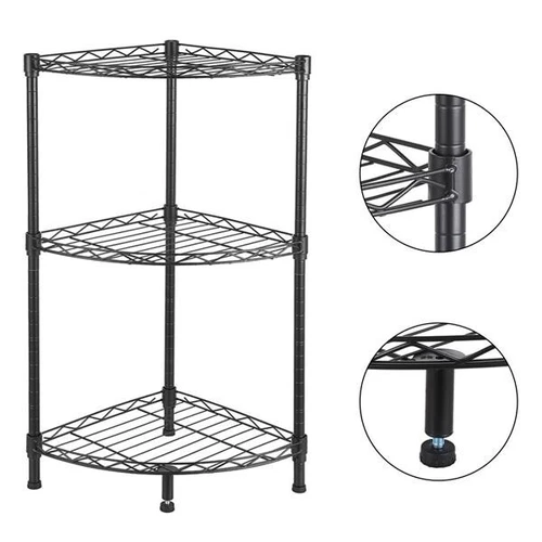 Hot sale Corner 3 Tier Layer Wire Rack Shelving Shelf Storage Home Organizer -- - Picture 6 of 6