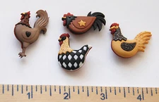  Hen House Buttons / Dress It Up Jesse James / Rooster / Chicken / Country