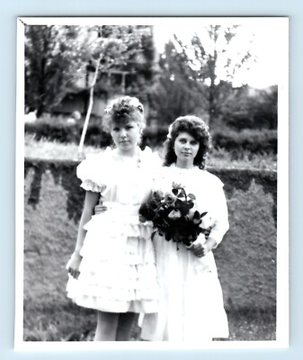 PHOTO TWO women in gorgeous dresses white beautiful dancers