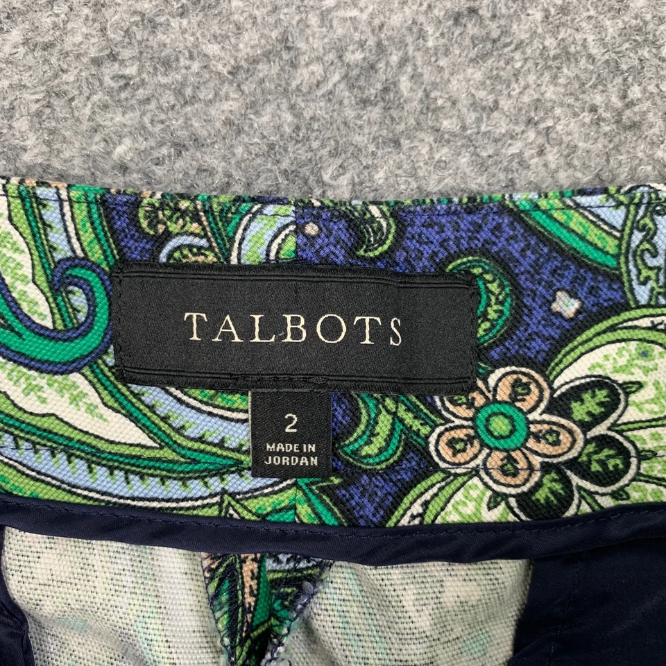 Pantalones Cortos Talbots Para Mujer 2 Bermudas Verde Cachemira Bolsillos Mezcla Algodón Cremallera Frontal Foto 4 de 4