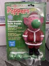 NEW Holiday Pig Popper Hog Wild Soft Foam 6 Ball Squeeze Shooter Christmas