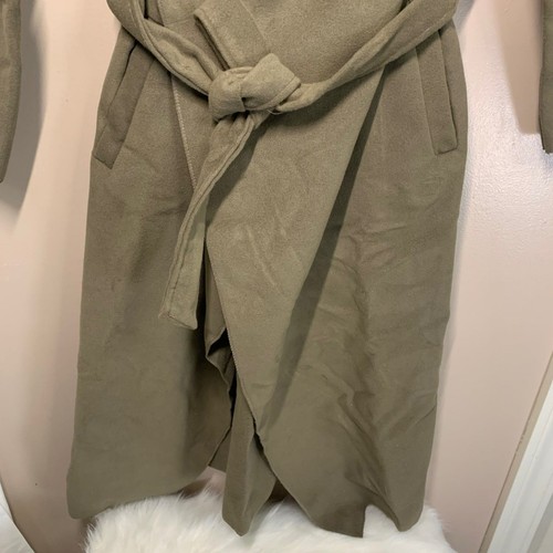 NWT Moda Italy Belted Camel Wrap Jacket Trench Waterfall Style Duster Coat M/L - Picture 4 of 6