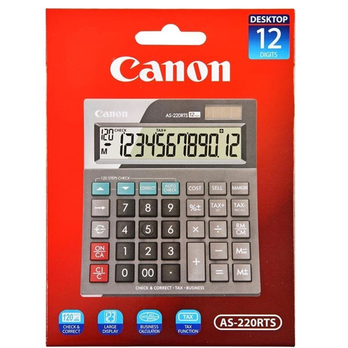 Canon AS-220RTS Arc Tax & Business Desktop Calculator 12 Digits Full Size Keys - Picture 4 of 4
